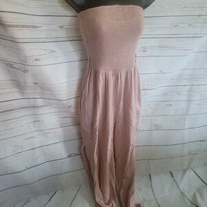 Blush Pink Strapless/Tube Jumpsuit